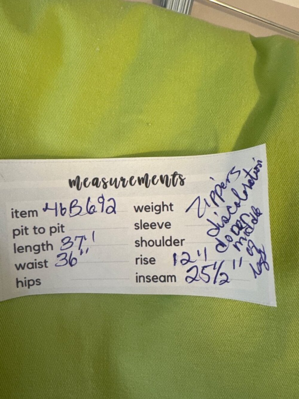 2/$30 Lauren Jeans Co. Ralph Lauren 14 Lime Green Stretch Cropped Pants - Picture 7 of 16